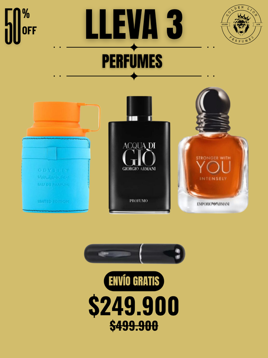 3 PERFUMES + OBSEQUIO (Mandarin -  Profumo - Stronger Intensely + Perfumero)